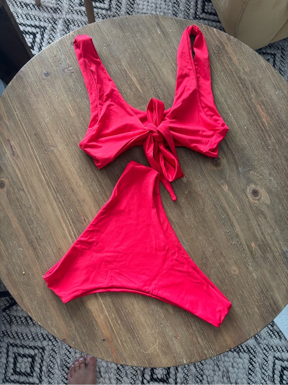 436 Red Tie-Front Bikini Set - Women's Swim